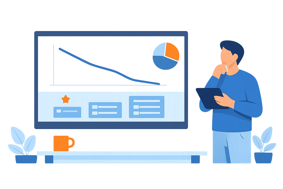 Dashboard showing how survey question design and survey length affect response rates and completion