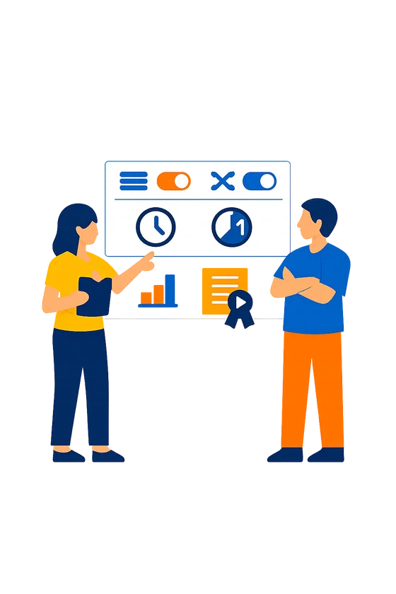 Online exam software grading with clear score bands