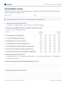 First page of the visitor access questionnaire PDF