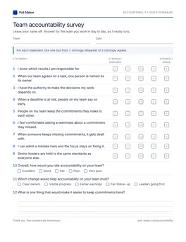 First page of the accountability questionnaire PDF