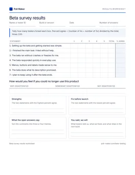 First page of the beta results sheet PDF