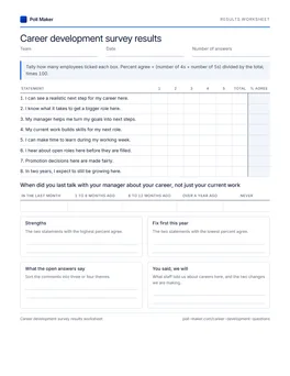 First page of the results worksheet PDF