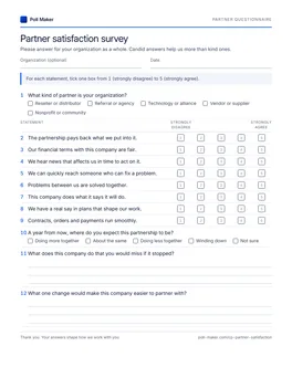 First page of the partner questionnaire PDF