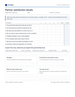 First page of the partner scoring sheet PDF