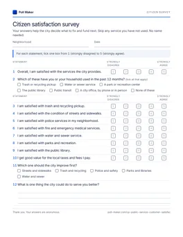 First page of the citizen questionnaire PDF