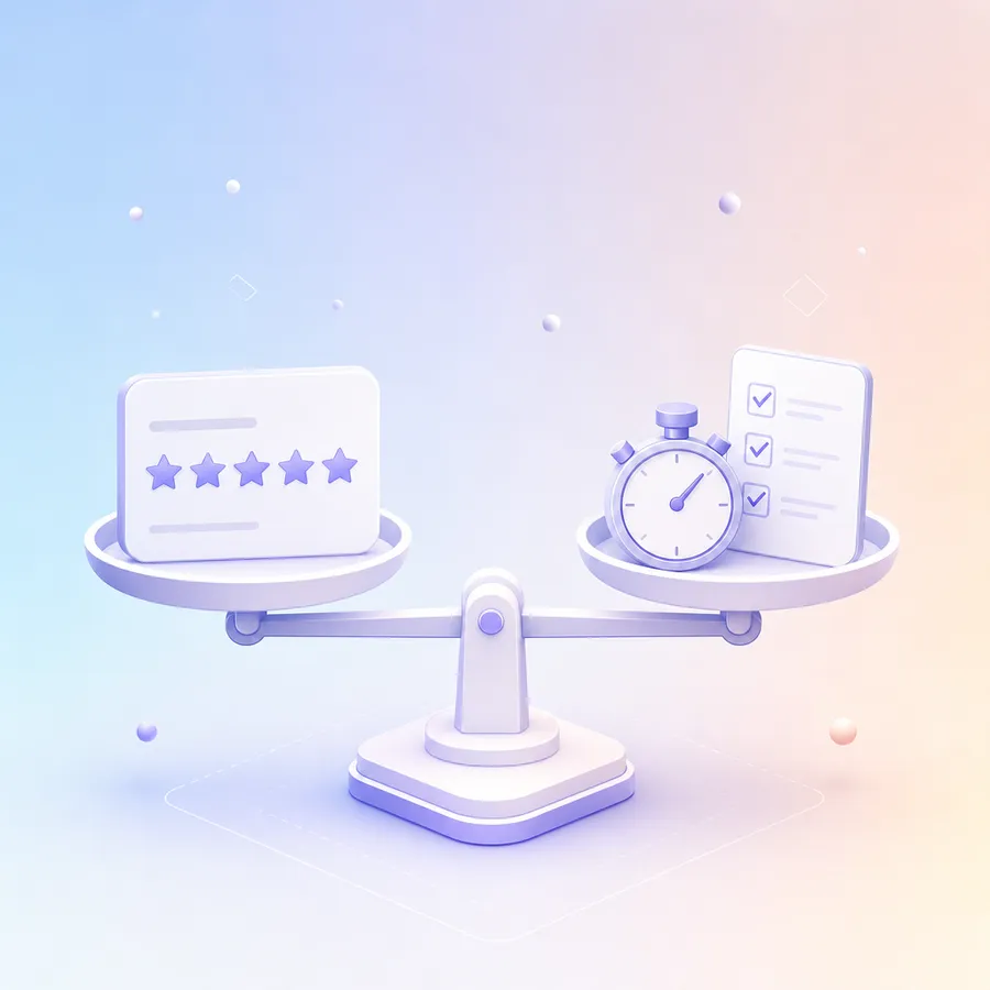A confidence rating card and a short practical task tray balanced level on a scale