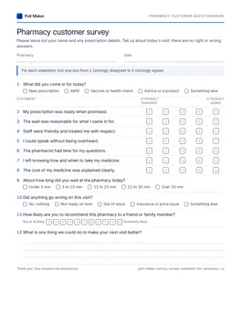 First page of the customer questionnaire PDF