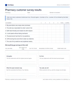 First page of the weekly tally sheet PDF