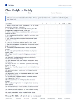 First page of the class tally worksheet PDF