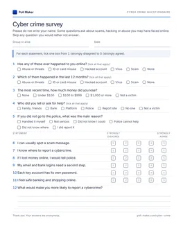 First page of the printable questionnaire PDF