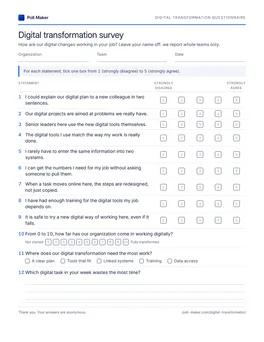 First page of the staff questionnaire PDF