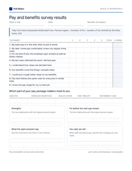 First page of the pay survey tally sheet PDF
