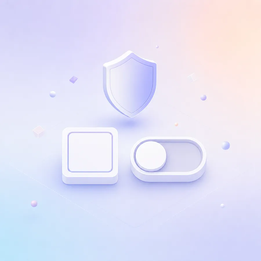 An empty checkbox next to a toggle switch in the off position and a small shield