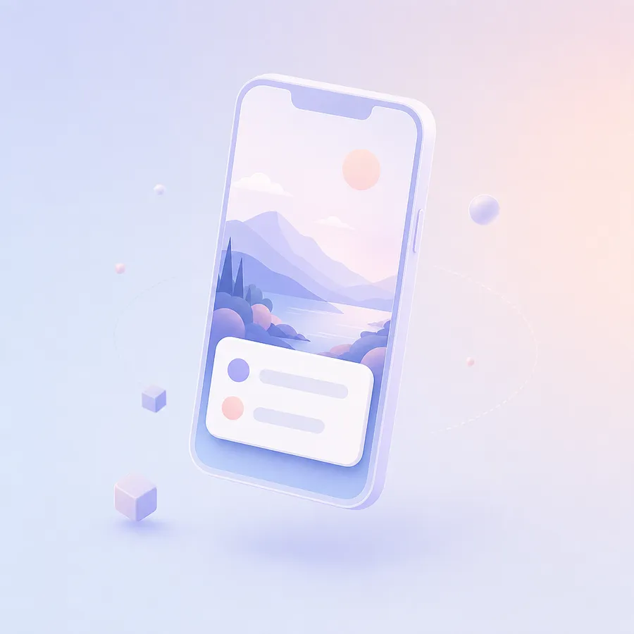 A phone showing a story photo with a poll card placed over it