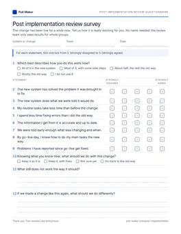 First page of the review questionnaire PDF