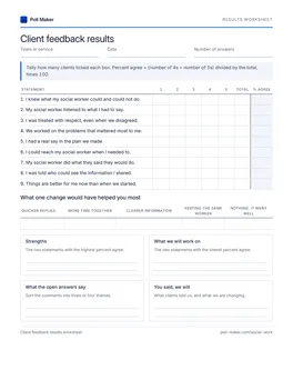 First page of the feedback tally sheet PDF