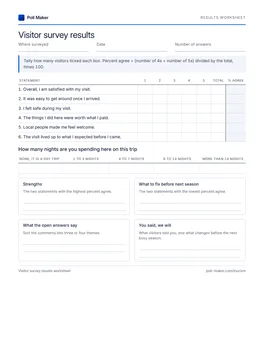 First page of the results worksheet PDF