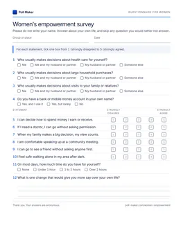 First page of the interview questionnaire PDF
