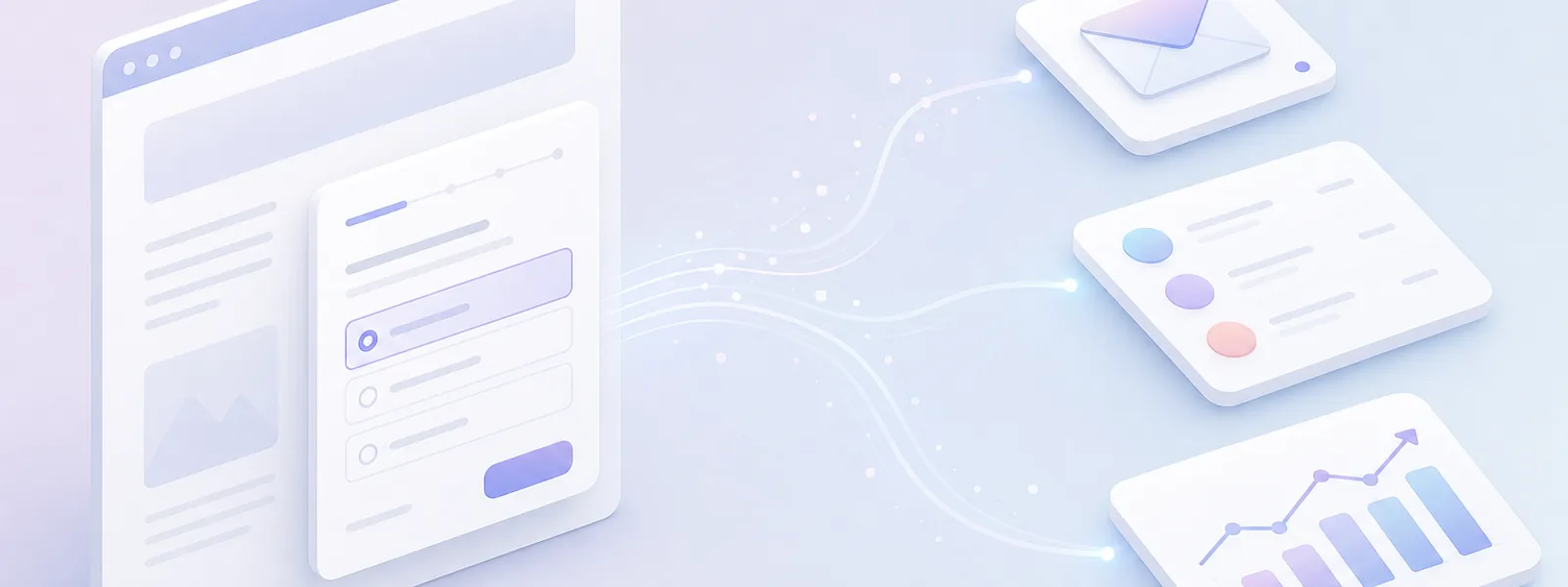 Embedded quiz turning answers into email subscribers and a growth chart