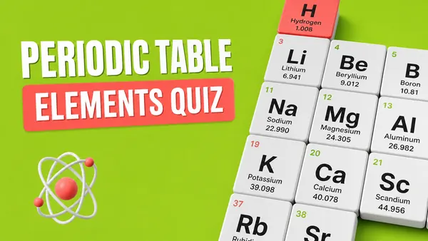 Periodic Table Elements Quiz cover