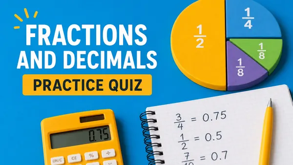 Fractions and Decimals Practice Quiz cover