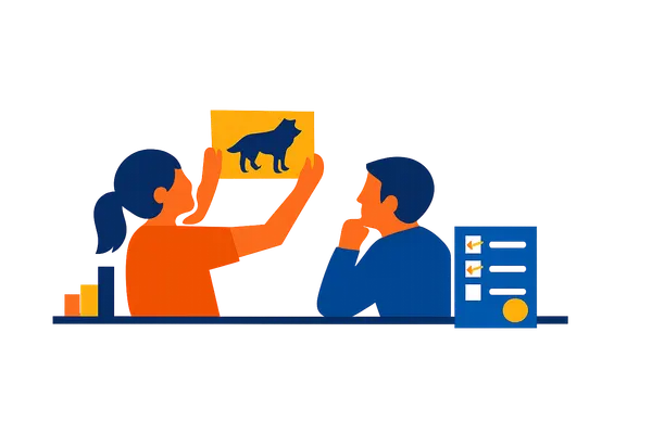 Flat illustration of a personality quiz result